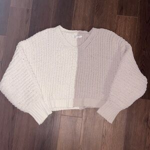 Altar'd State Cream and Tan Crew Neck Sweater